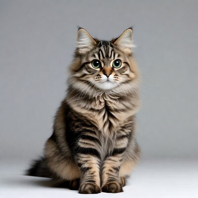Tabby kitten with green eyes