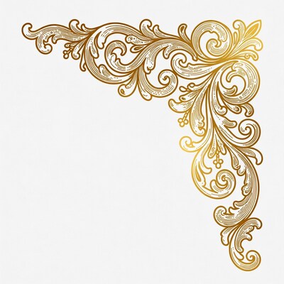 Gold Ornate Corner Border Illustration