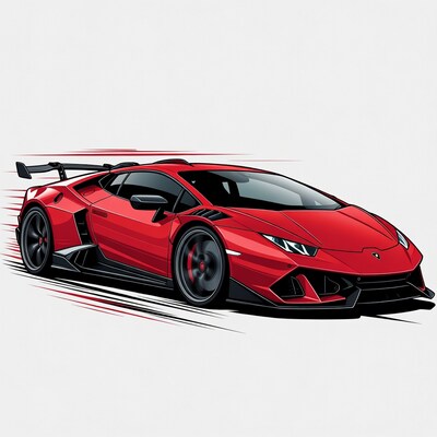 Red Lamborghini Huracan Performante Illustration