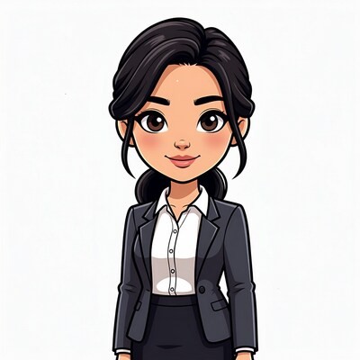 Asian woman in business suit illustration