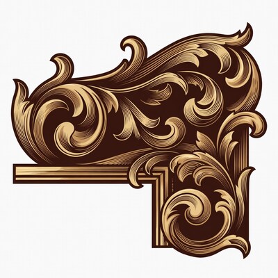 Ornate Golden Corner Border Illustration