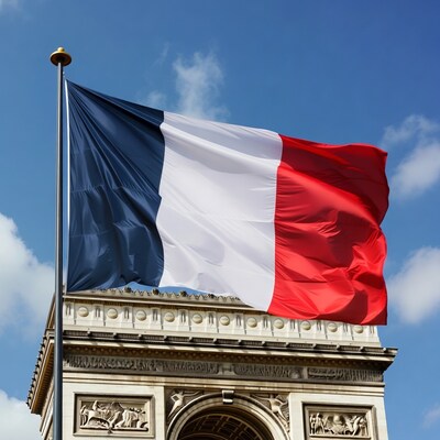 French Flag on Eiffel Tower