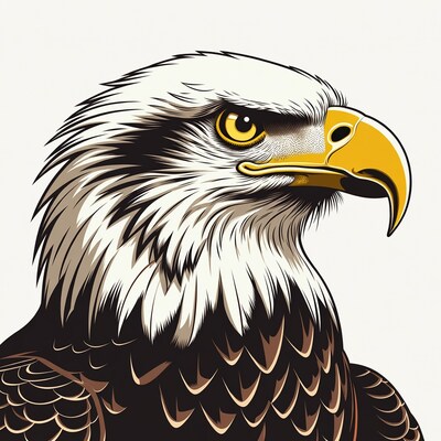 Bald Eagle Head Illustration