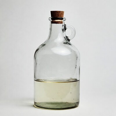 Glass jug with cork stopper