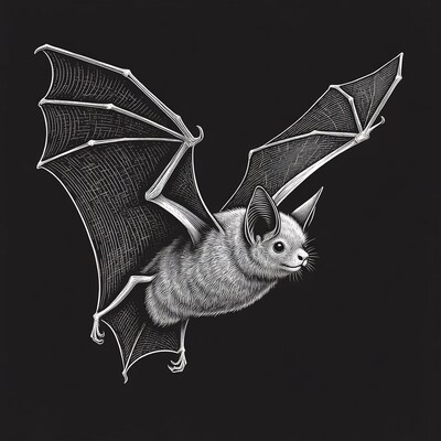 Flying bat illustration