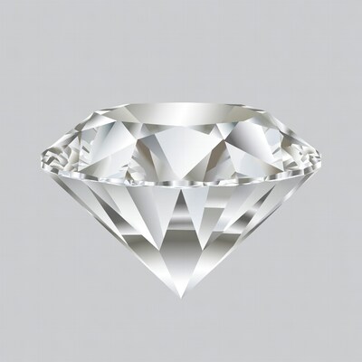 Sparkling Diamond on Gray Background