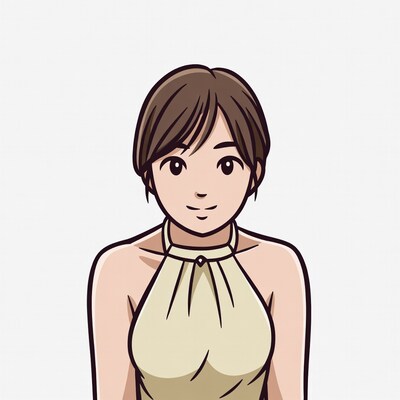 Anime girl in halter top illustration
