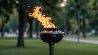 Flaming Torch in Park