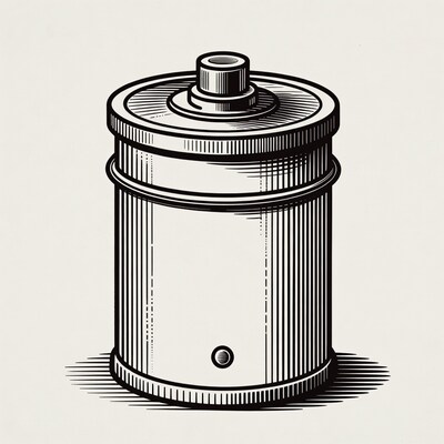 Vintage metal canister illustration