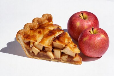 Apple Pie Slice with Red Apples