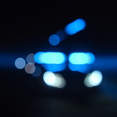 Blue Police Lights Bokeh