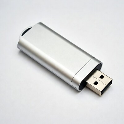 Silver USB flash drive