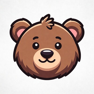 Cute cartoon teddy bear face