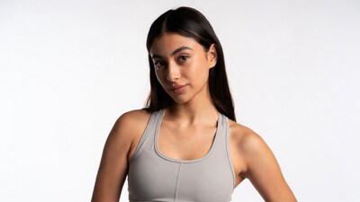 Latina woman in gray tank top
