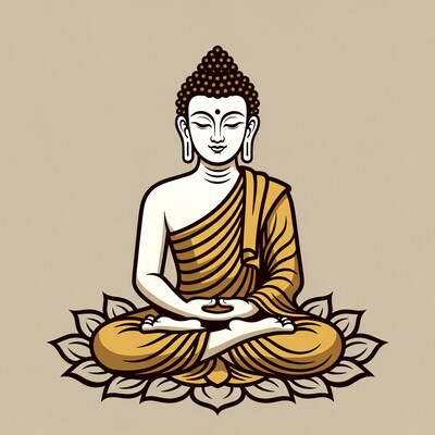 Meditating Buddha on Lotus Flower