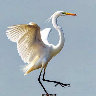 Great Egret Spreading Wings