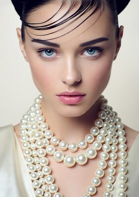 Woman with pearl necklace