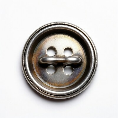 Silver sew-through button