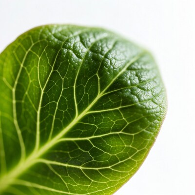 Green leaf veins close-up