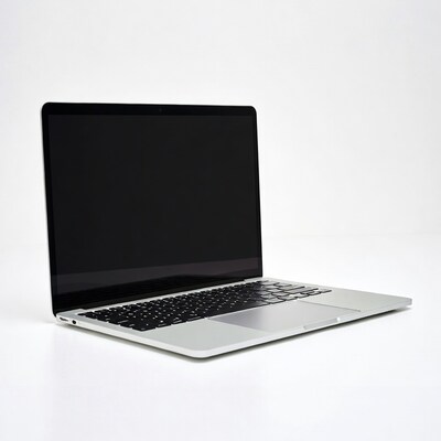 Silver MacBook Pro on white background