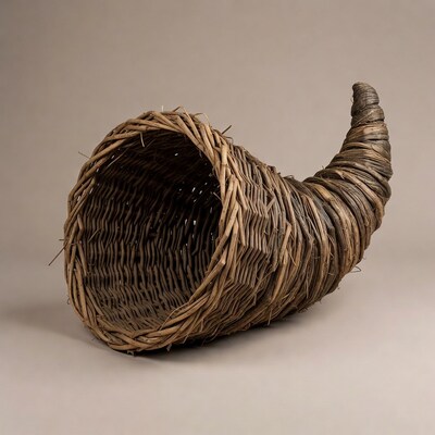 Wicker Cornucopia Basket