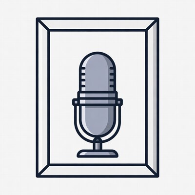 Microphone in Frame Illustration