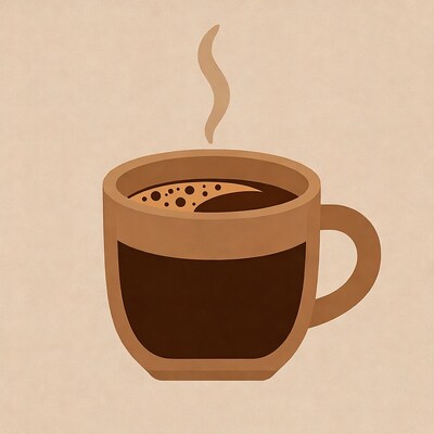 Steaming coffee mug illustration