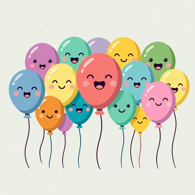 Smiling colorful balloons illustration