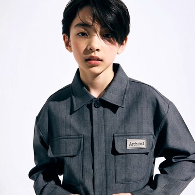 Asian boy in Architect jacket
