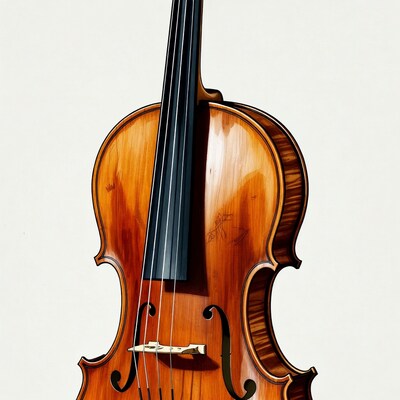 Violin on white background