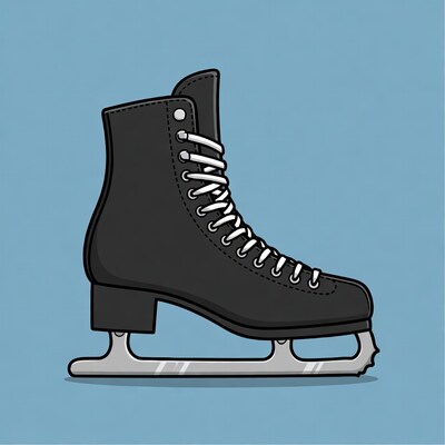 Black ice skate illustration