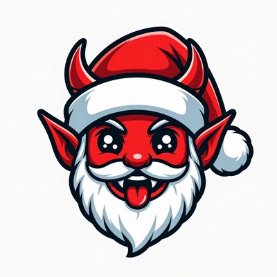 Chibi Devil Santa Claus Illustration