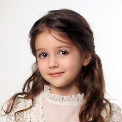 Smiling girl in lace dress