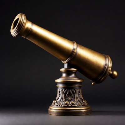 Brass spyglass on stand