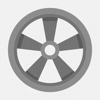 Gray Five-Spoke Wheel Illustration