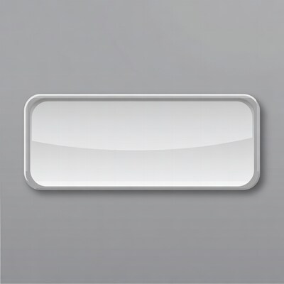 Shiny white blank button on gray background