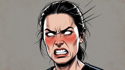 Angry woman illustration screaming