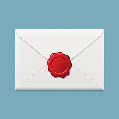 White envelope with red wax seal