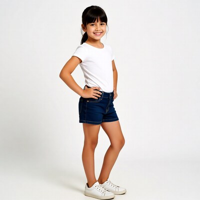 Asian girl smiling in white shirt