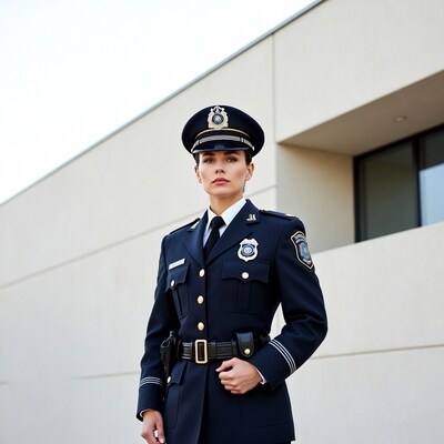 Female police officer in uniform