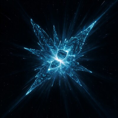 Glowing Blue Crystal Starburst