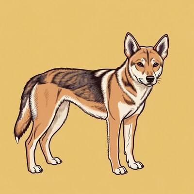 Side view of Finnish Spitz dog illustration