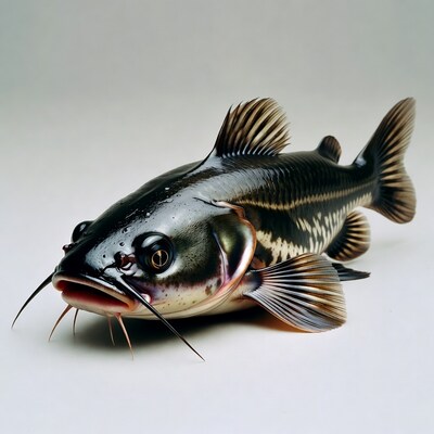 Channel Catfish on White Background