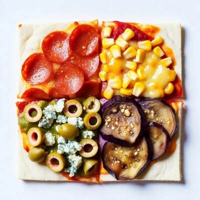 Four-Quarter Pizza with Toppings