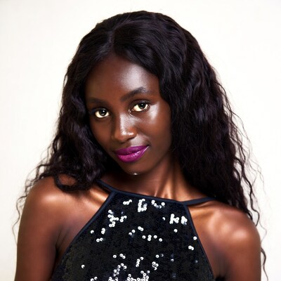 African-American woman in sequin top