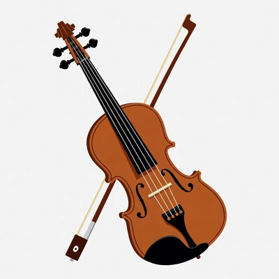 Violin with Bow Illustration