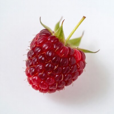 Raspberry on white background