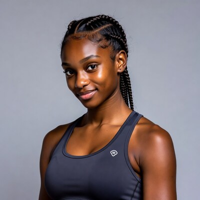 Smiling African-American woman in braids