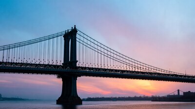 Brooklyn Bridge at Sunset Silhouette