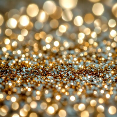 Golden Glitter Bokeh Background